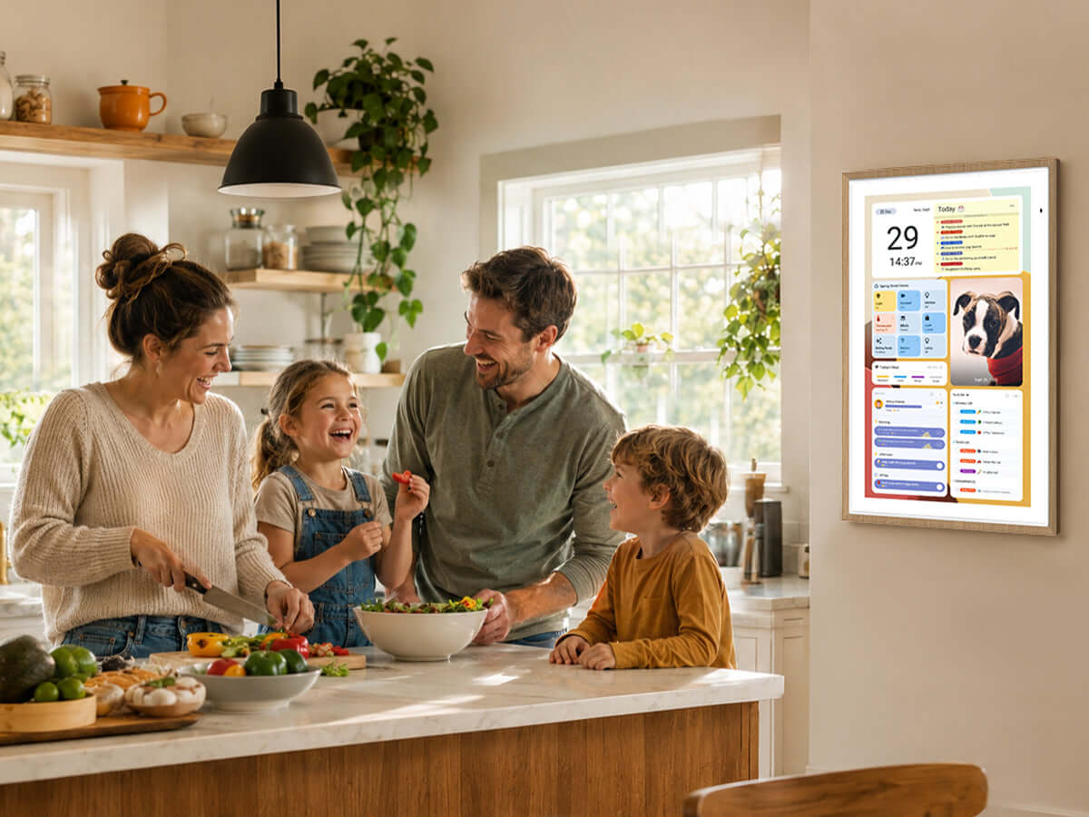 Apolosign digital calendar with no subscription fees for family scheduling and meal planning