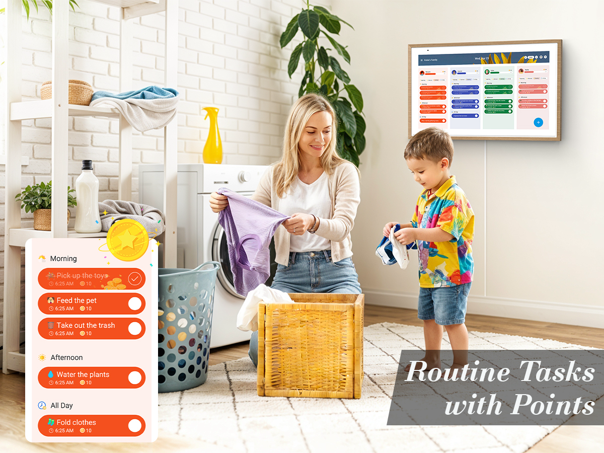 A young child looking thoughtfully at a large wall clock, illustrating the concept of time perception in children