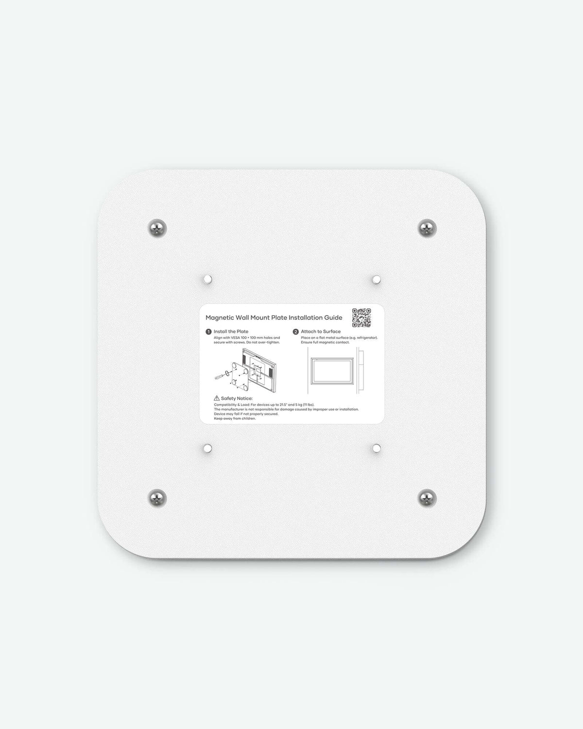 Back view of the Magnetic Mount with installation guide for secure attachment to metal surfaces.