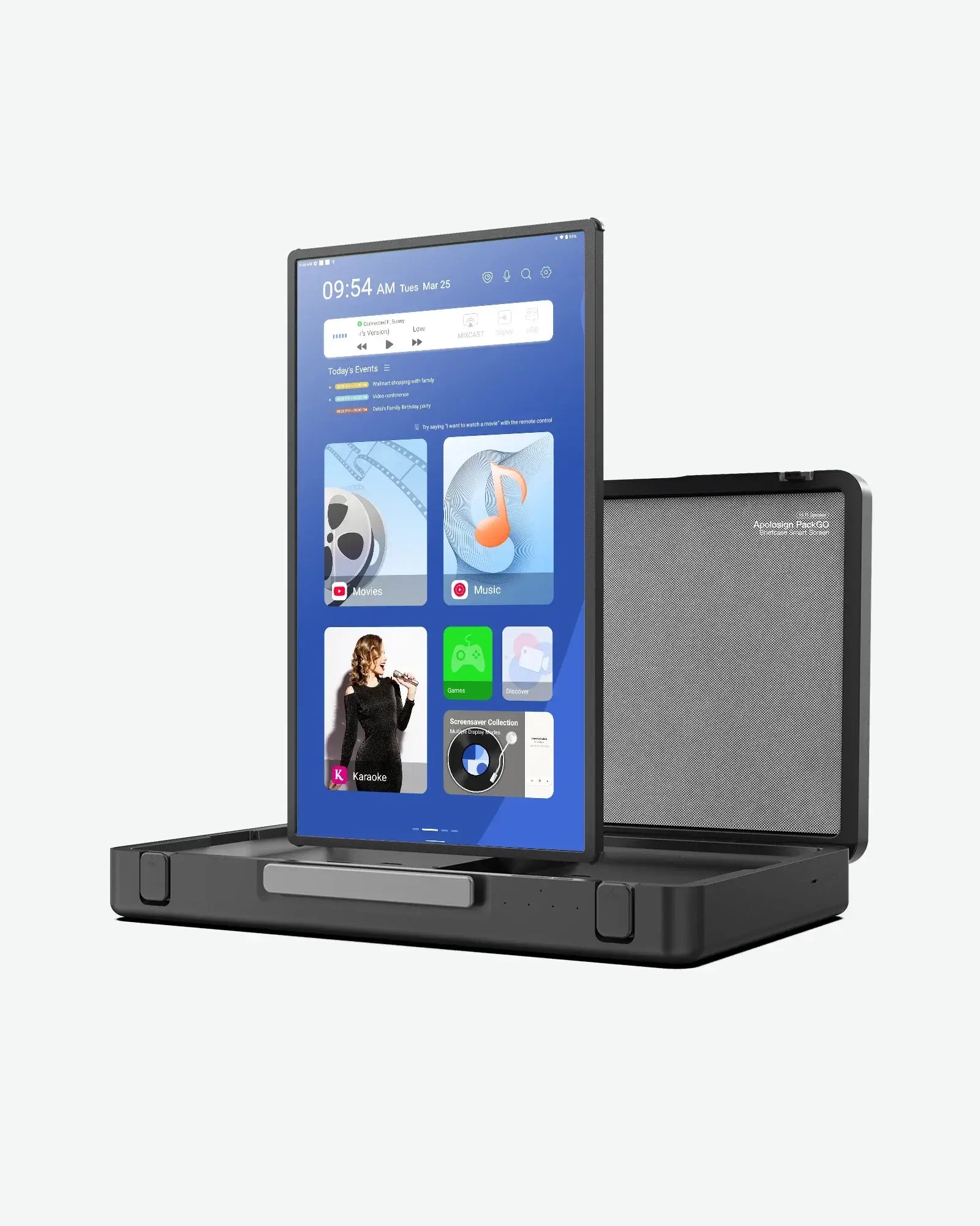 Apolosign PackGo 27" Briefcase Design Smart Portable TV Stanbyme Go for camping and Tailgate TV,