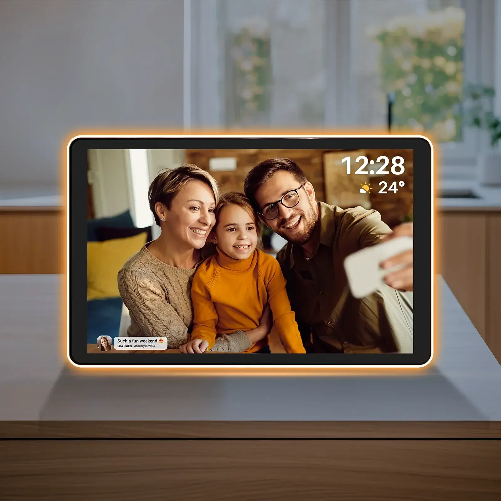 Apolosign 10.1" Neon Digital Photo Frame – AI Color Lighting