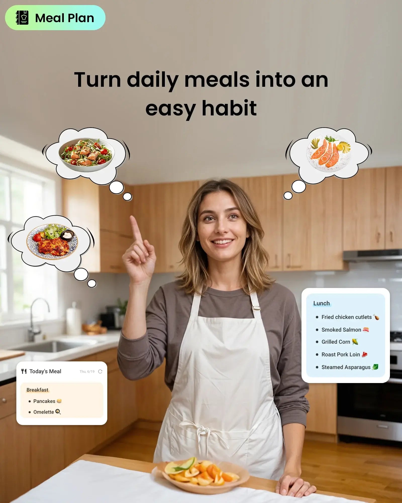Apolosign digital calendar supports meal planning, allowing you to create your favorite recipes.