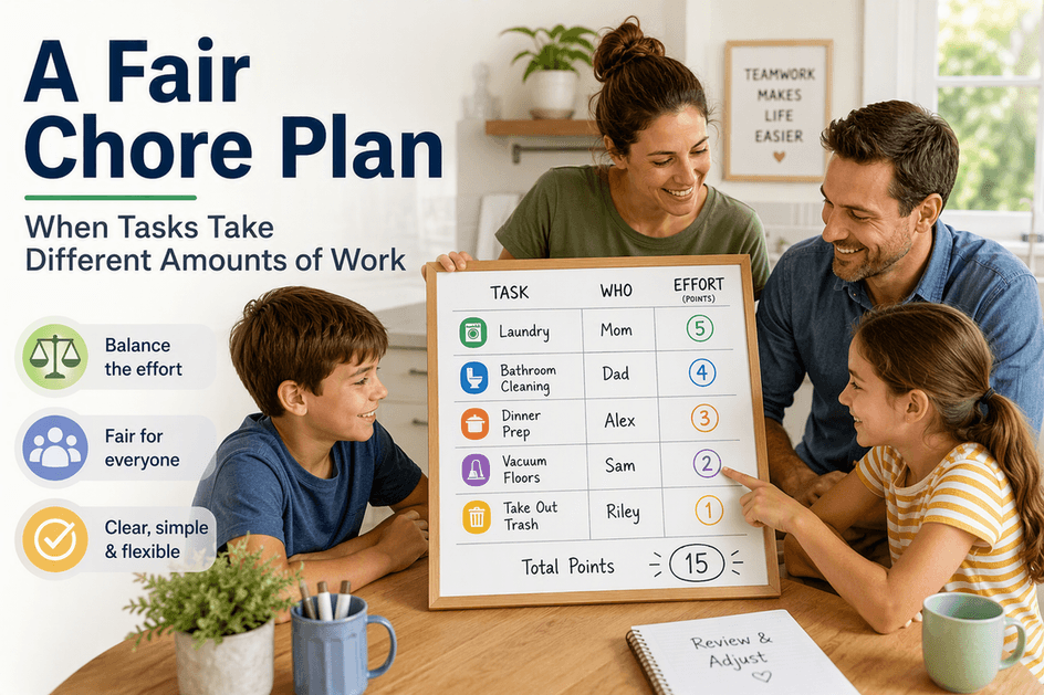A Fair Chore Plan When Tasks Take Different Amounts of Work