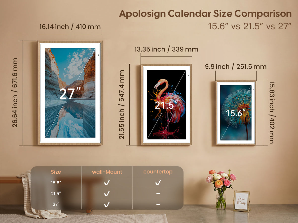 Wall Digital Calendar Buying Guide for Sizes Setup and Smart Features