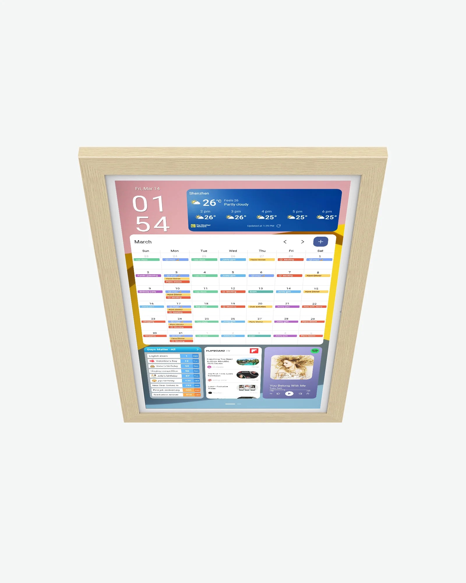 21.5" Digital Calendar