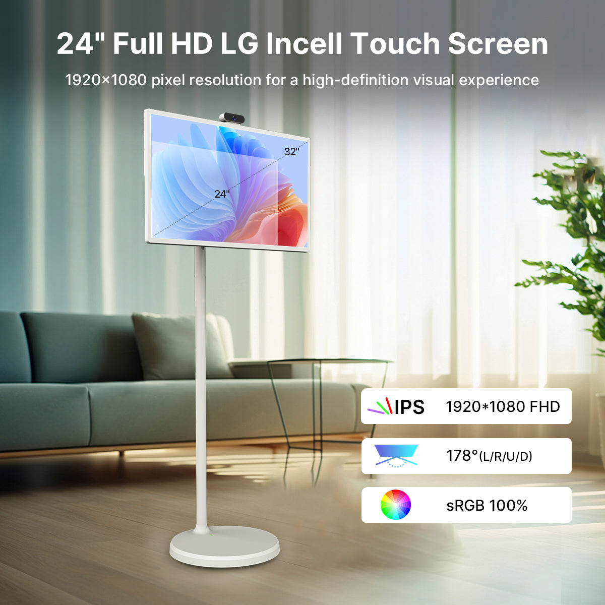 24" Portable Touch Screen Smart TV