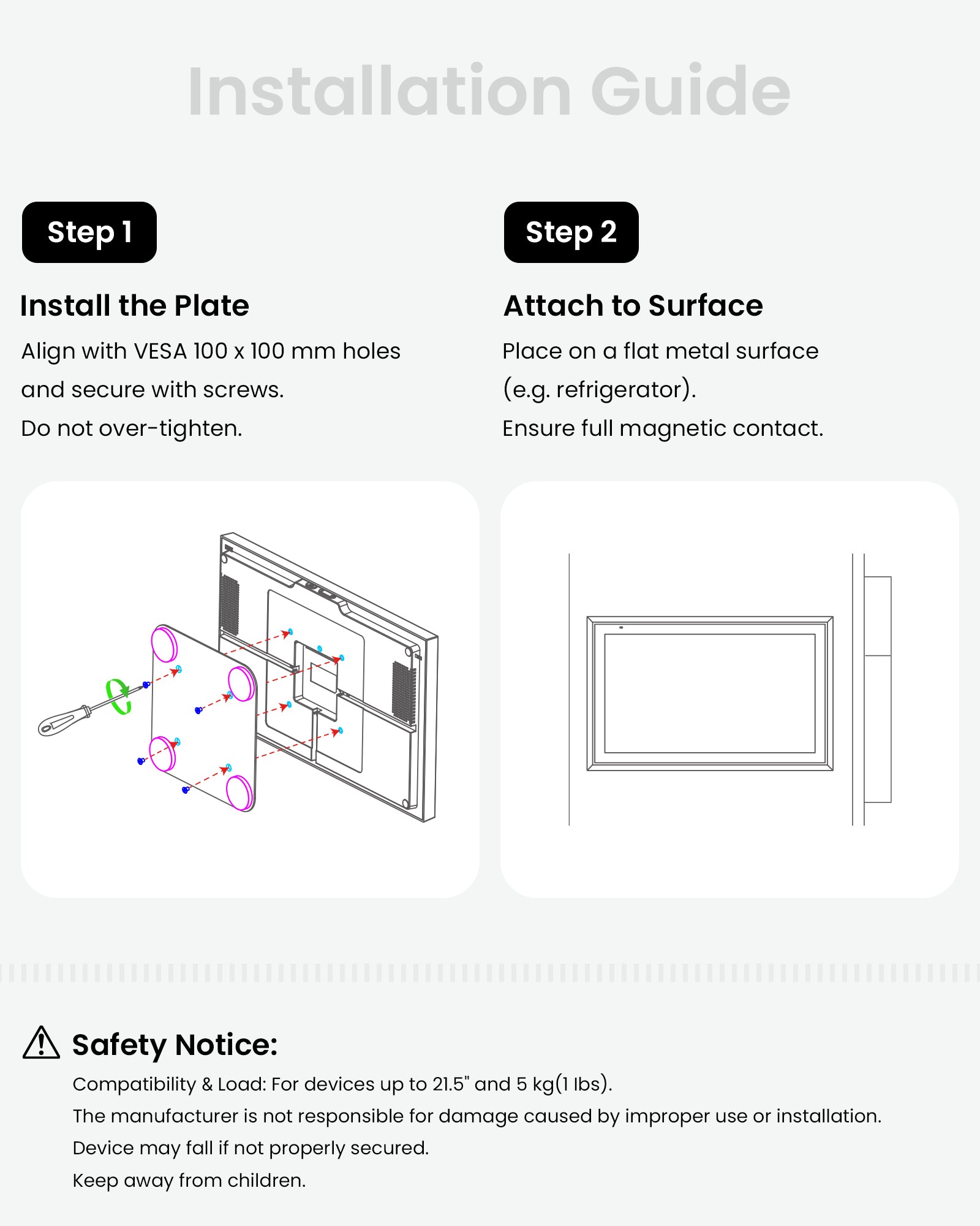 Apolosign Magnetic Wall Mount Plate
