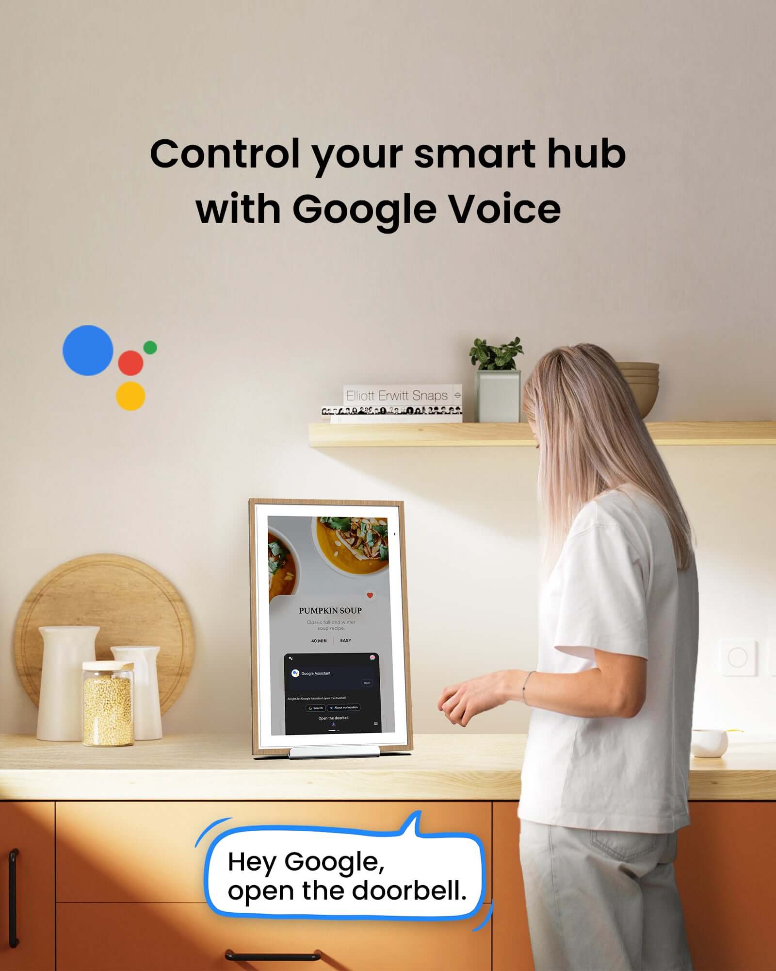 Apolosign Digital Calendar, Control your smart hub with Google Voice